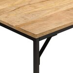 vidaXL Table à manger 110x55x75 cm bois de manguier massif brut et fer
