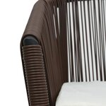 vidaXL Ensemble de bistro 3 Pièces avec coussins Rotin PE Marron