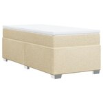 vidaXL Sommier à lattes de lit avec matelas Crème 90x200 cm Tissu