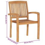 vidaXL Chaises de jardin lot de 2 avec coussins bordeaux Teck massif
