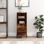 vidaXL Buffet Chêne fumé 34 5x34x90 cm Bois d'ingénierie