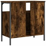 vidaXL Armoire lavabo de salle de bain chêne fumé 60x30x60 cm