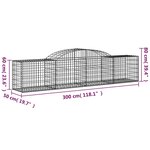 vidaXL Paniers à gabions arqués 4 Pièces 300x50x60/80 cm fer galvanisé