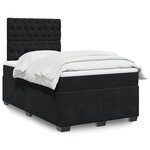 vidaXL Sommier à lattes de lit avec matelas noir 120x190 cm velours