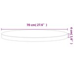 vidaXL Dessus de table Ø70x4 cm rond bois massif de hêtre