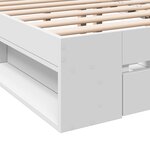 vidaXL Cadre de lit avec tiroirs blanc 180x200 cm bois d'ingénierie