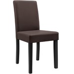 Lot de 2 chaises rembourrées pieds en bois massif housse en synthétique 90 cm marron et noir 03_0002362