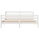 vidaXL Cadre de lit et tête de lit blanc 180x200 cm bois de pin massif