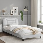 vidaXL Cadre de lit avec lumières LED blanc 80x200 cm similicuir