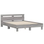 vidaXL Cadre de lit avec tête de lit sonoma gris 140x190 cm