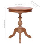 vidaXL Table d'appoint Naturel 50 x 50 x 65 cm Bois d'acajou massif
