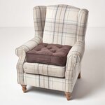 Coussin d'assise rehausseur en suédine Chocolat  50 x 50 x 10 cm - HOMESCAPES