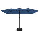 vidaXL Parasol à double tête avec LED bleu azuré 449x245 cm