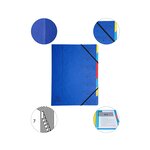 Trieur agrafé avec élastiques 7 compartiments Bleu EXACOMPTA