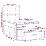 vidaXL Sommier à lattes de lit avec matelas Bleu 90x190 cm Tissu