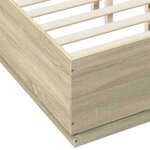 vidaXL Cadre de lit avec lumières LED chêne sonoma 135x190 cm