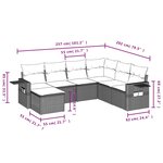 vidaXL Salon de jardin avec coussins 7 Pièces marron résine tressée