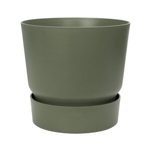 ELHO Pot de fleurs rond Greenville 30 - Extérieur - Ø 29,5 x H 27,8 cm - Vert feuille