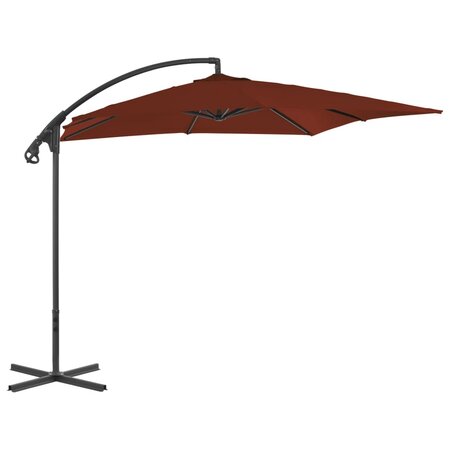 vidaXL Parasol déporté avec mât en acier 250x250 cm Terre cuite