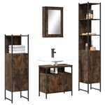 vidaXL Ensemble de meubles de salle de bain 4 Pièces Chêne fumé Bois