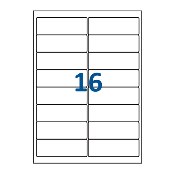 Lot de 100 Planches étiquettes autocollantes blanches sur feuille A4 : 99 x 33 9 mm (16 étiquettes par feuille spéciales bons de transport)