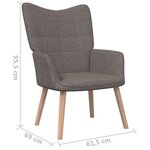 vidaXL Chaise de relaxation avec tabouret Taupe Tissu