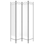 vidaXL Cloison de séparation 4 panneaux Blanc 160x200 cm Tissu