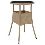 vidaXL Ensemble de bistro de jardin 3 Pièces coussins beige poly rotin