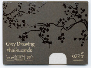 SM-LT Cartes Haïku - Dessin - Gris - 22 feuilles - 325gsm