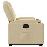 vidaXL Fauteuil inclinable électrique crème tissu