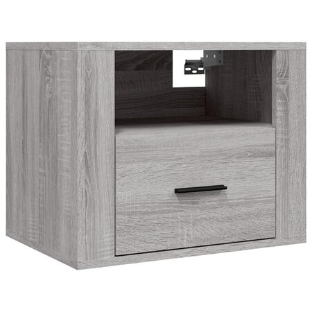 vidaXL Table de chevet murale Sonoma gris 50x36x40 cm