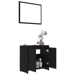 vidaXL Ensemble de meubles de salle de bain 3 Pièces Noir Aggloméré