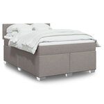 vidaXL Sommier à lattes de lit avec matelas Taupe 160x200 cm Tissu