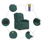 vidaXL Fauteuil de massage inclinable Vert foncé Velours