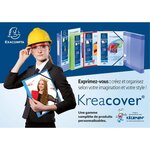 Classeur à levier Kreacover Chromaline 4 ax A4 30 mm Dos 40 mm Blanc Transparent EXACOMPTA