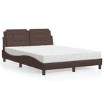 vidaXL Lit avec matelas marron 120x200 cm similicuir