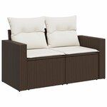 vidaXL Salon de jardin avec coussins 6 Pièces marron résine tressée