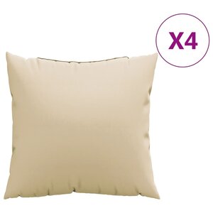 vidaXL Coussins de canapé lot de 4 beige 50x50 cm tissu