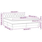 vidaXL Sommier à lattes de lit avec matelas Gris clair 160x200cm Tissu