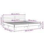 vidaXL Cadre de lit chêne sonoma 200x200 cm bois d'ingénierie et métal
