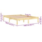 vidaXL Cadre de lit bois massif 135x190 cm double