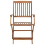 vidaXL Chaises pliables de jardin lot de 6 avec coussins Bois d'acacia