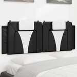 vidaXL Coussin de tête de lit noir et blanc 120 cm similicuir