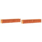 vidaXL Jardinières 2 Pièces cire marron bois de pin massif