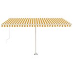 vidaXL Auvent manuel rétractable sur pied 450x300 cm Jaune et blanc