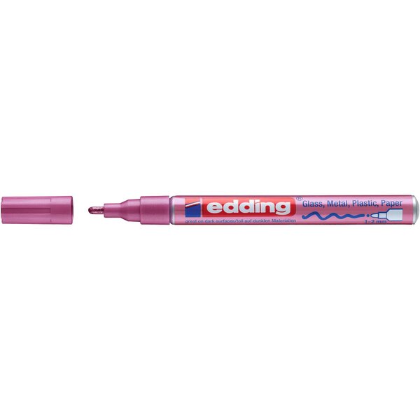 Marqueur Peinture Brillante 751 Rose Métallisé Pointe Fine 1-2 mm x 10 EDDING