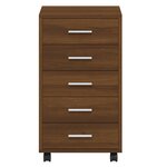 vidaXL Armoire à tiroirs avec roulettes Chêne marron Bois d'ingénierie