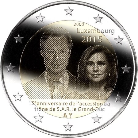 Pièce de monnaie 2 euro commémorative Luxembourg 2015 – Grand-duc Henri
