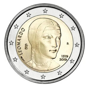 2 euros commémorative Italie 2019 - Léonard de Vinci.
