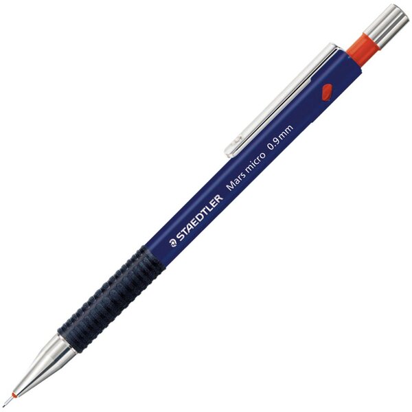 Mars Micro, porte-mines, mine B de 0,9 mm, corps bleu avec zone de préhension